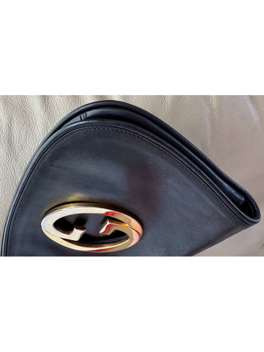 Authentic Vintage Gucci GG Blondie Black Leather Flap Clutch - Picture 5 of 8
